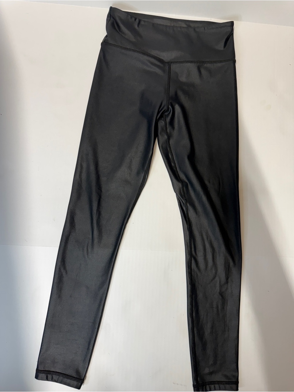 ZYIA Black High-Waist Leggings ankle length Shiny black size 4